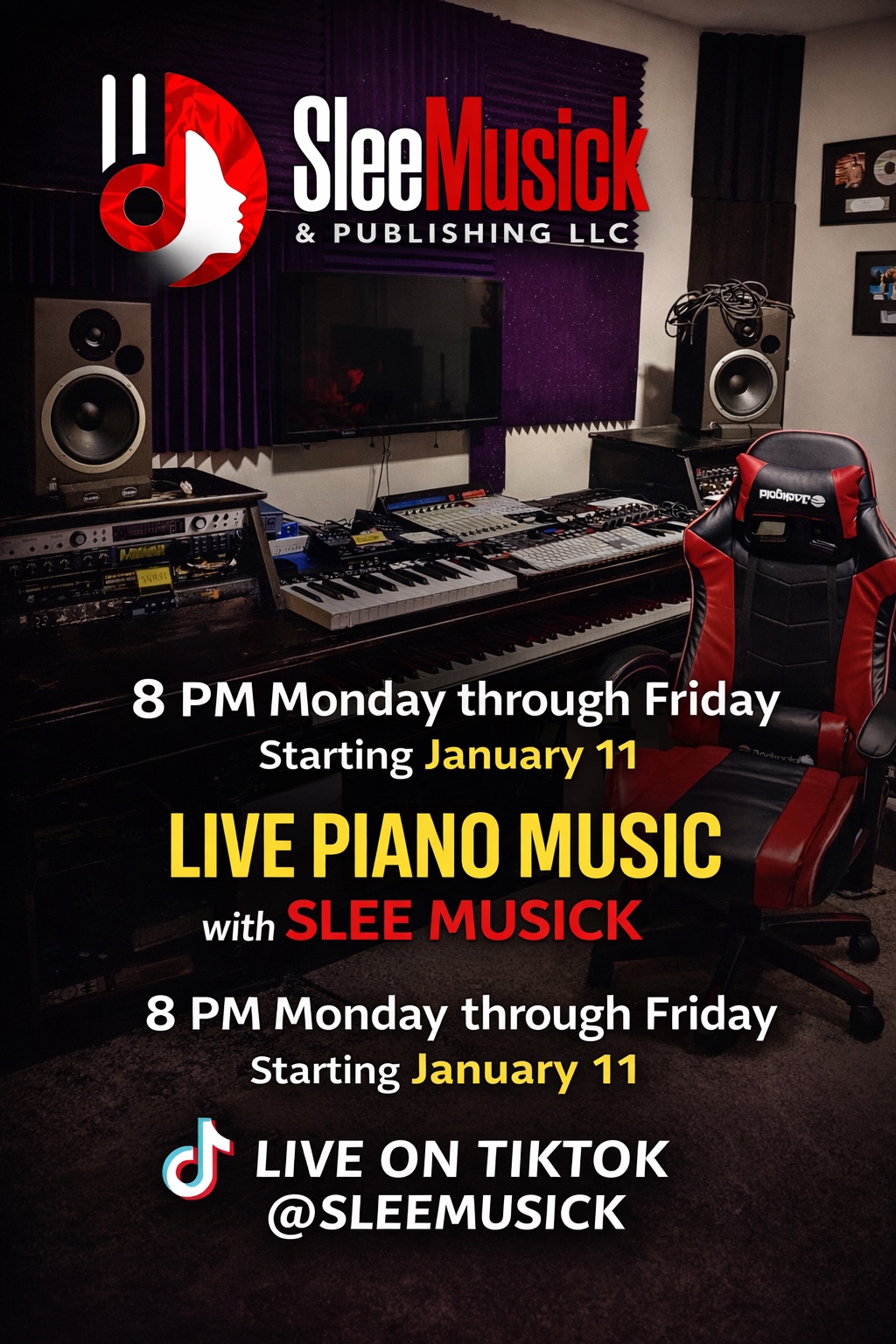 Live piano and tiktok promo